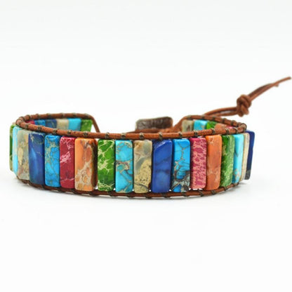 Chakra Bracelet with Colorful Healing Stone Beads by HitMyNeed