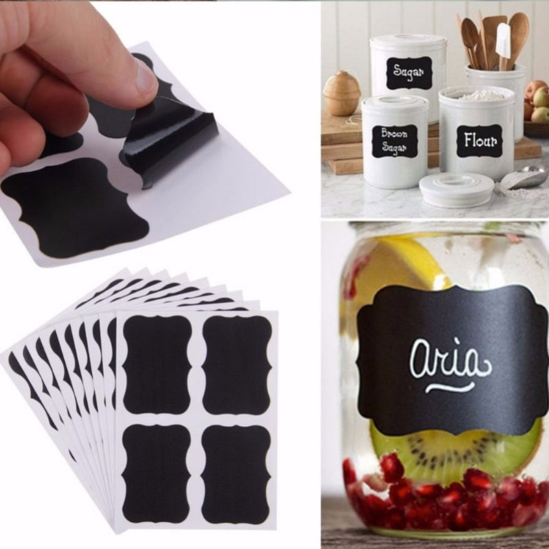 Chalkboard Jar Labels Stickers (36 Pack) by HitMyNeed