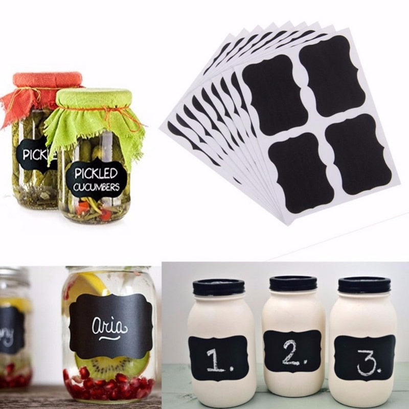 Chalkboard Jar Labels Stickers (36 Pack) by HitMyNeed