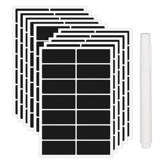Chalkboard Jar Labels with White Pen (140 Pack) by HitMyNeed