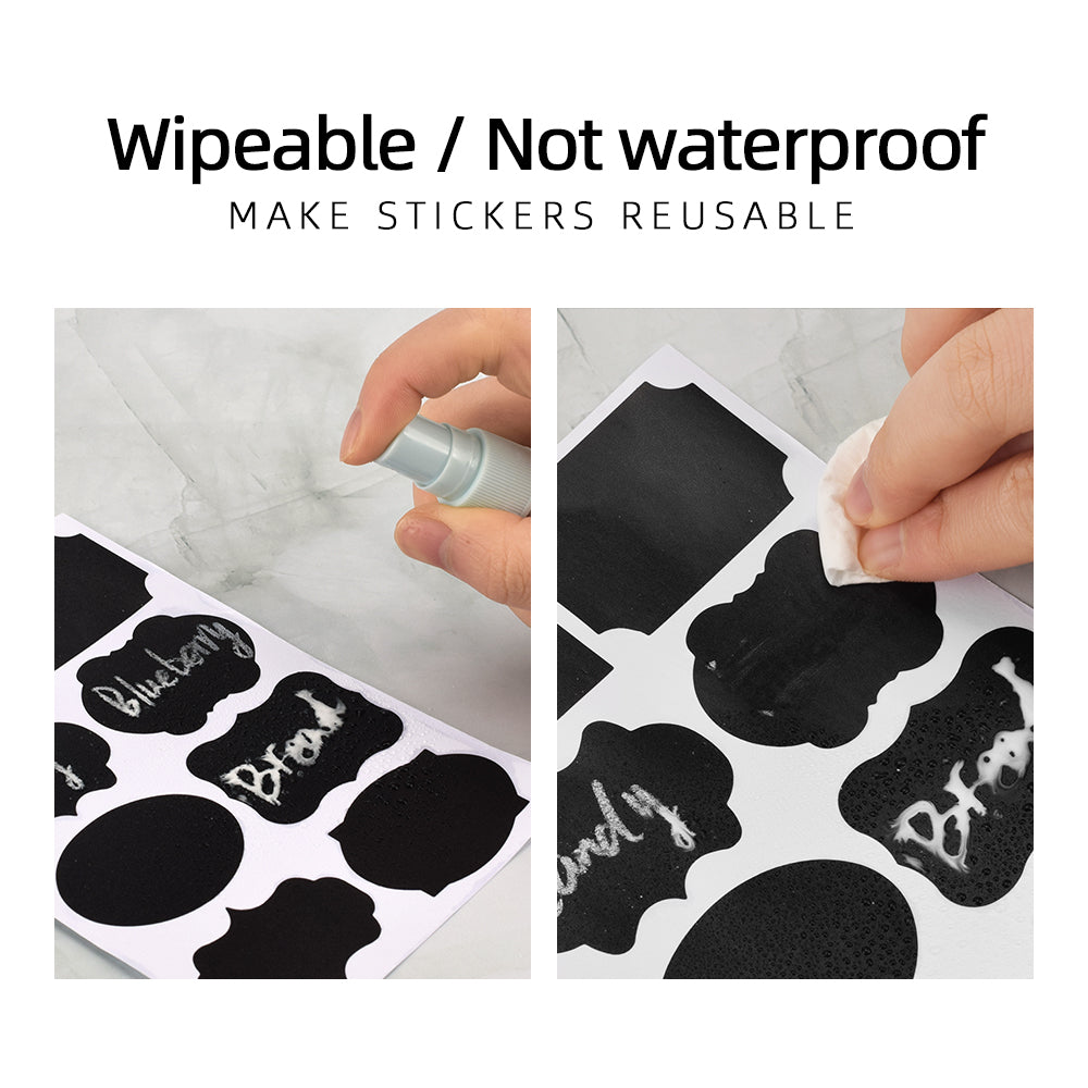 Chalkboard Jar Labels with White Pen (140 Pack) by HitMyNeed