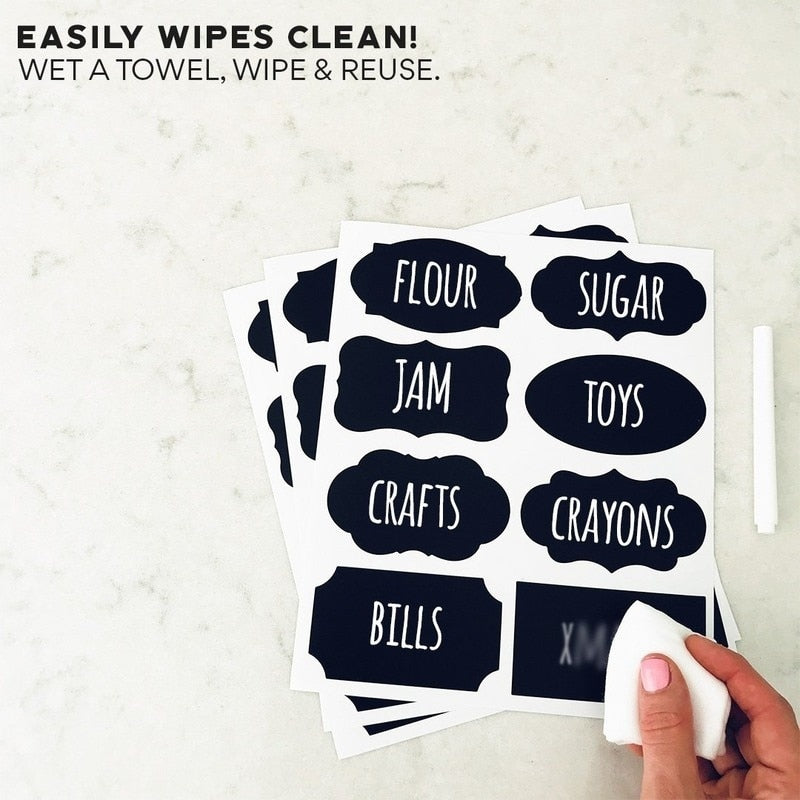 Chalkboard Sticker Labels with Marker (250 Pack) by HitMyNeed