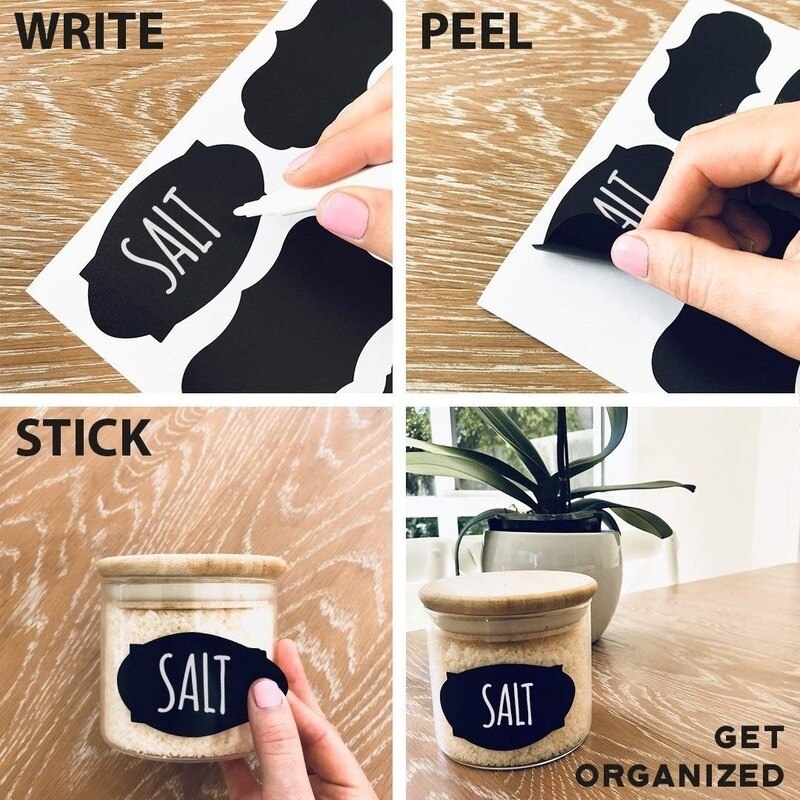 Chalkboard Sticker Labels with Marker (250 Pack) by HitMyNeed