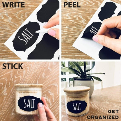 Chalkboard Sticker Labels with Marker (250 Pack) by HitMyNeed
