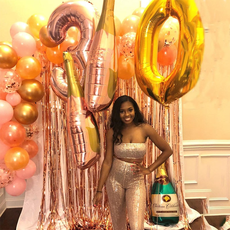 Champagne Bottle Foil Balloons Decor Set (3 Pack) by HitMyNeed
