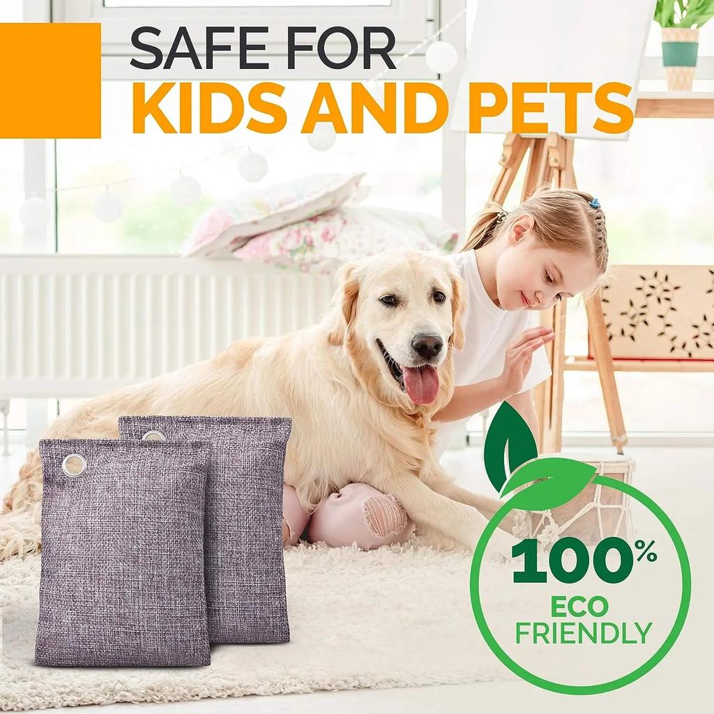 Charcoal Deodorizer Bags with Hooks (3 or 6 Pack) by HitMyNeed