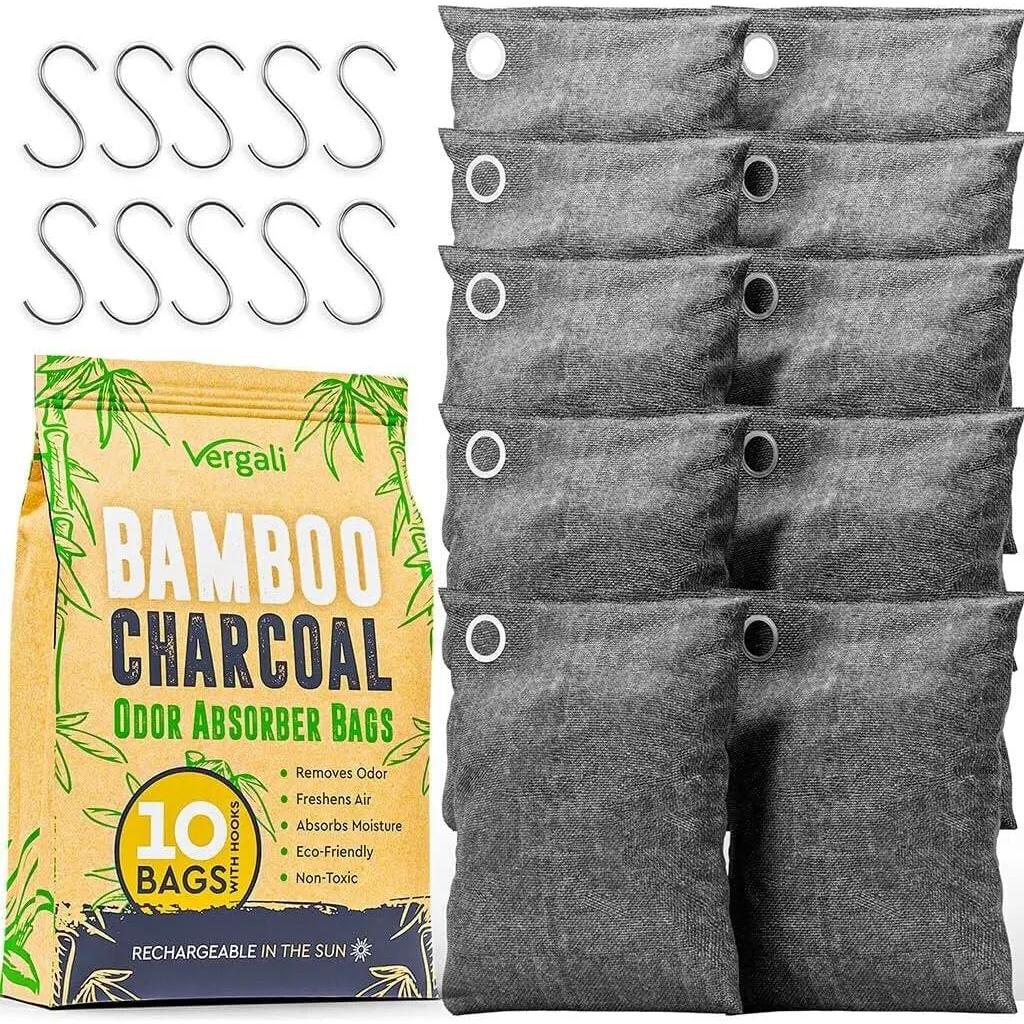 Charcoal Deodorizer Bags with Hooks (3 or 6 Pack) 3-pcs by HitMyNeed