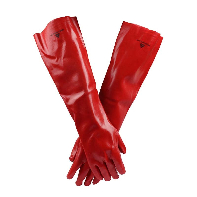 Chemical Resistant PVC Gloves 60cm - Protective Pair by HitMyNeed