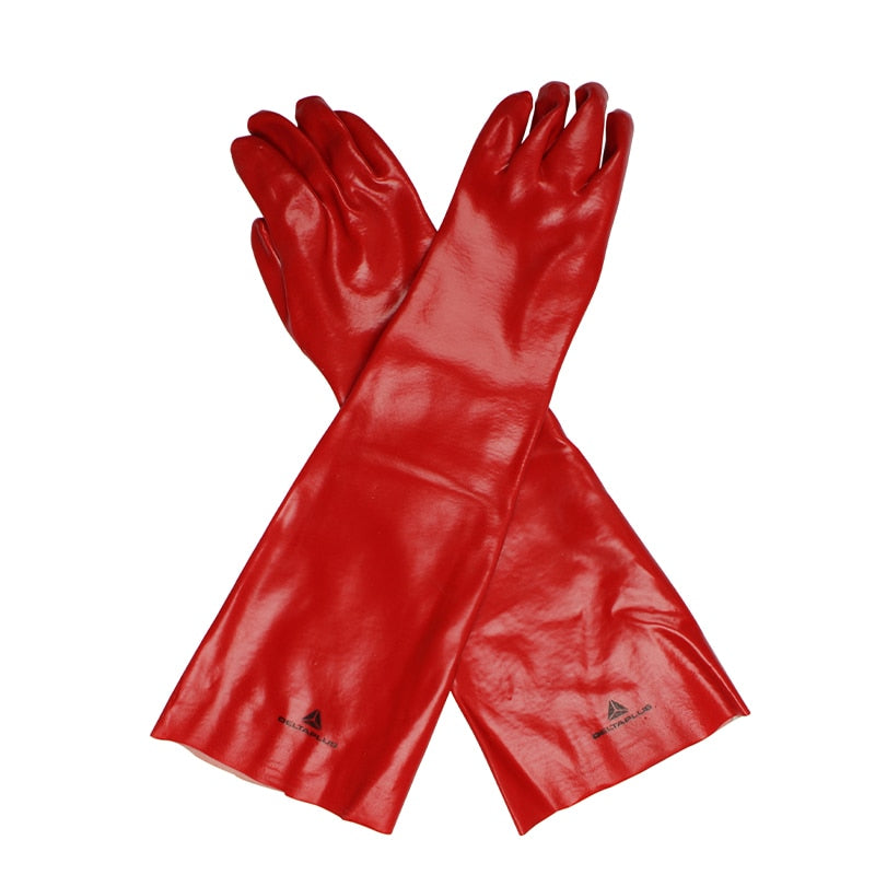 Chemical Resistant PVC Gloves 60cm - Protective Pair by HitMyNeed