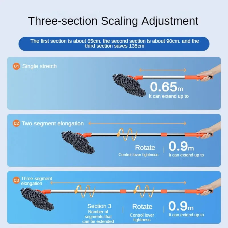 Chenille Double-Head Telescopic Car Wash Mop by HitMyNeed