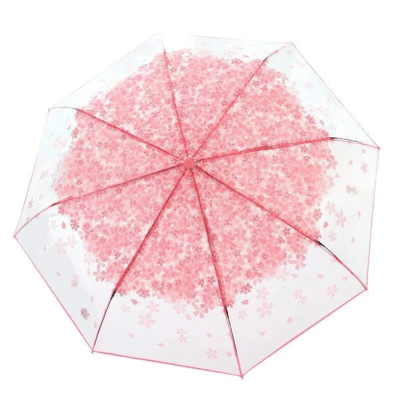 Cherry Blossom Transparent Travel Umbrella 1610 by HitMyNeed