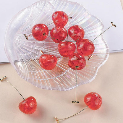 Cherry Drop Earrings with Crystal Fruit Charms by HitMyNeed
