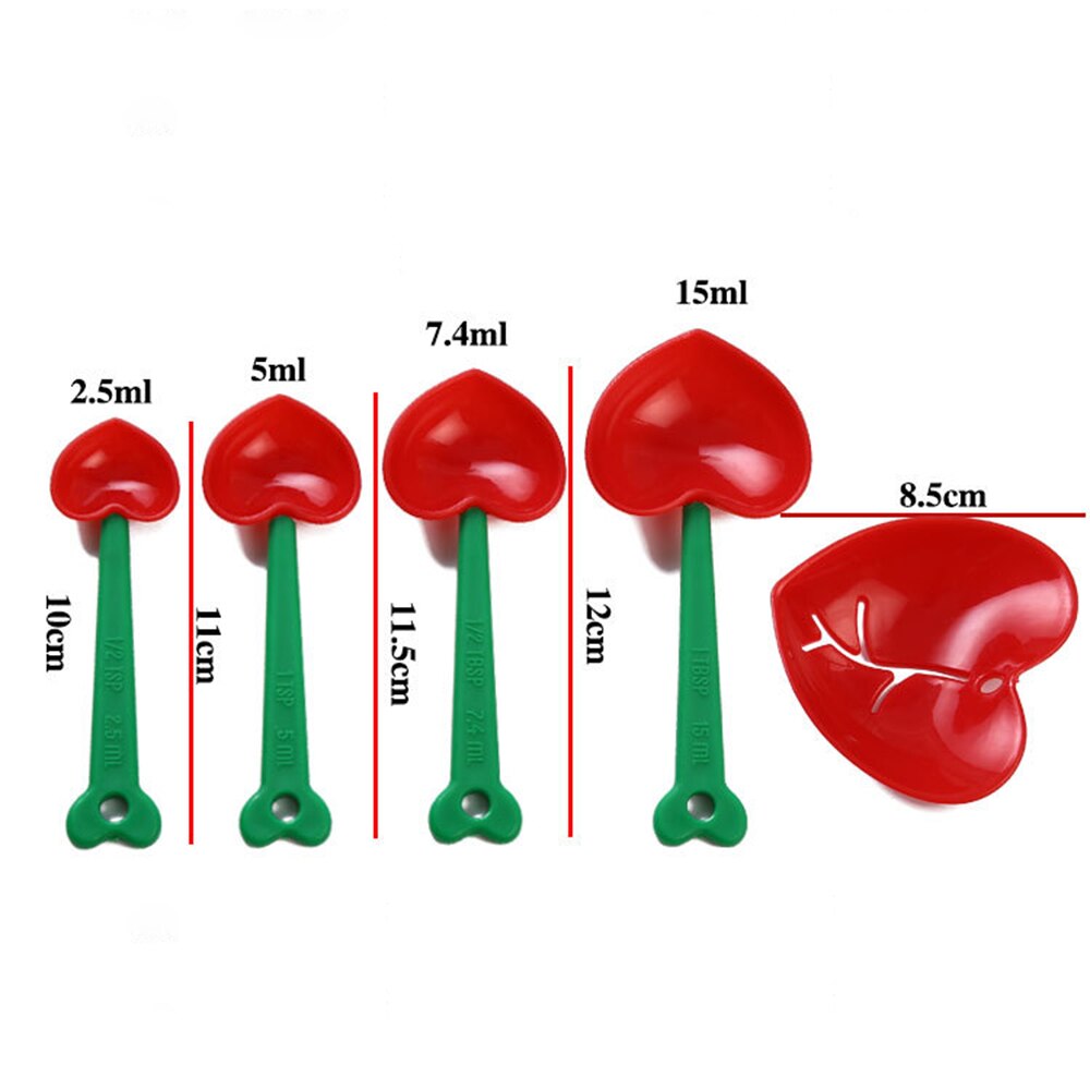 Cherry Heart Measuring Spoons Set with Egg Separator by HitMyNeed