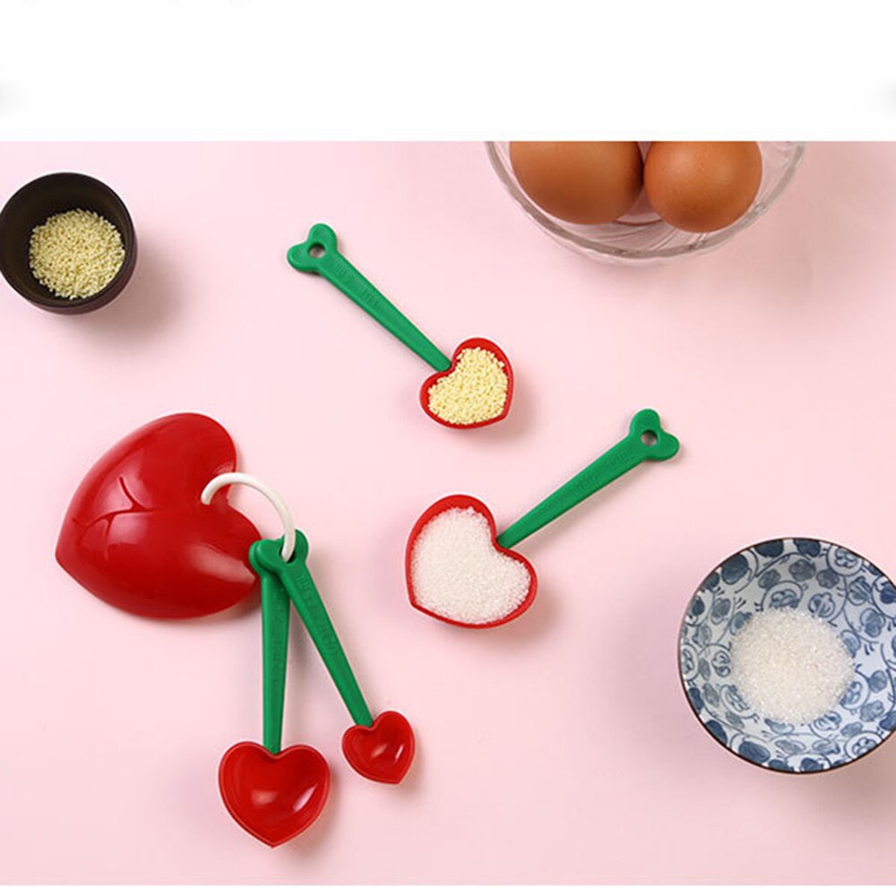 Cherry Heart Measuring Spoons Set with Egg Separator by HitMyNeed