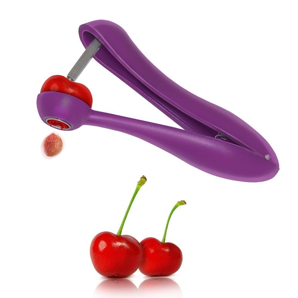 Cherry Pit Remover with Ergonomic One-Hand Design by HitMyNeed