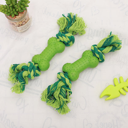 Chewing Cotton Rope Bone Dog Toy by HitMyNeed