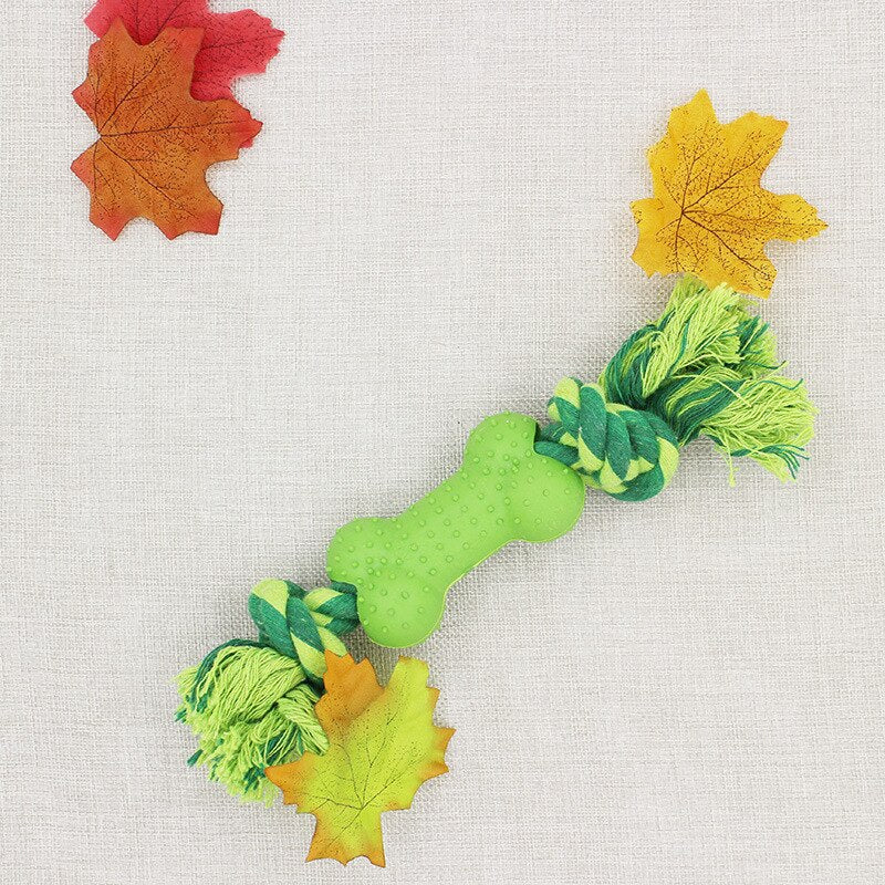 Chewing Cotton Rope Bone Dog Toy by HitMyNeed