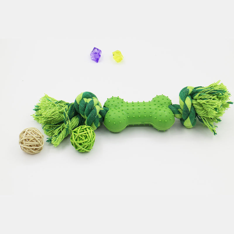 Chewing Cotton Rope Bone Dog Toy by HitMyNeed