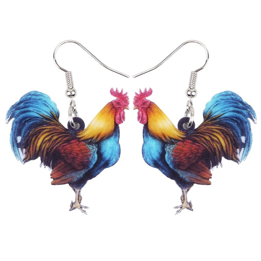 Chicken Dangle Earrings for Women - Farm Animal Design by HitMyNeed