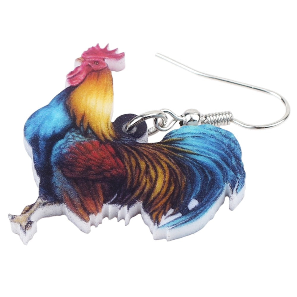Chicken Dangle Earrings for Women - Farm Animal Design by HitMyNeed