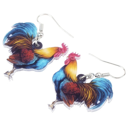 Chicken Dangle Earrings for Women - Farm Animal Design by HitMyNeed