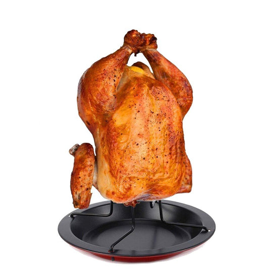 Chicken Roaster Stand Grill Rack with Drip Pan by HitMyNeed