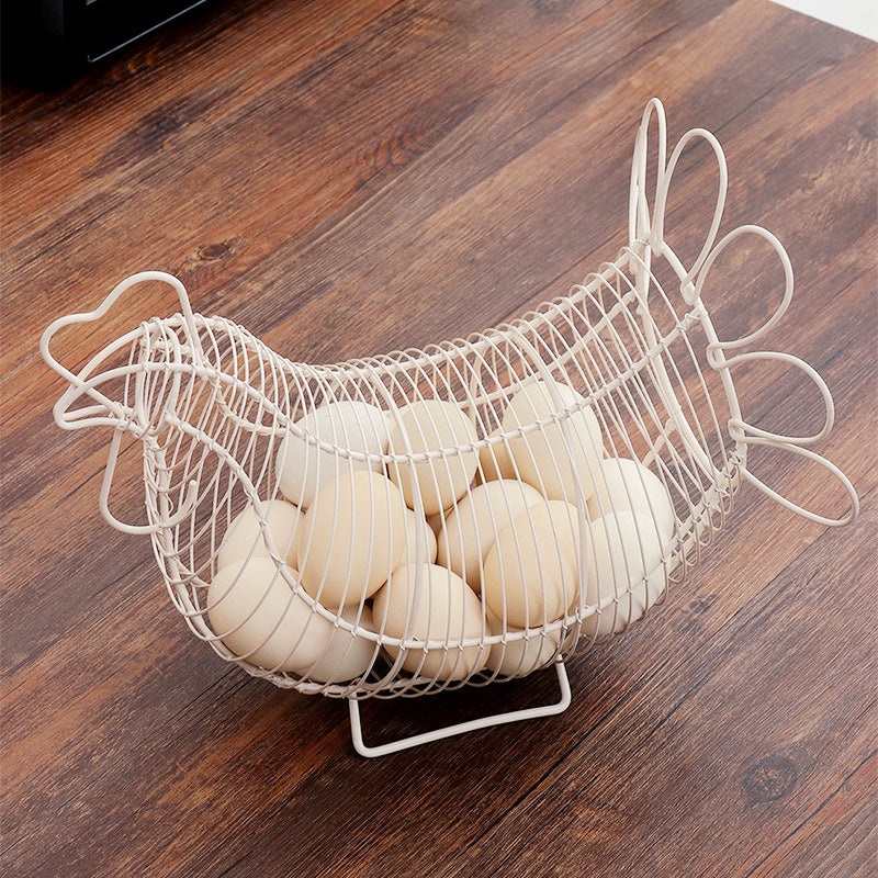Chicken Wire Egg Basket with Handle, 29cm by HitMyNeed