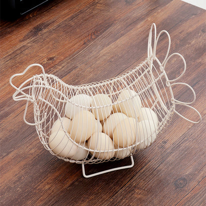 Chicken Wire Egg Basket with Handle, 29cm by HitMyNeed