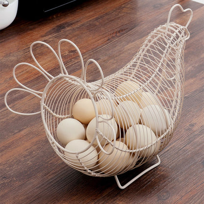 Chicken Wire Egg Basket with Handle, 29cm by HitMyNeed