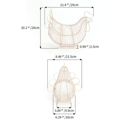Chicken Wire Egg Basket with Handle, 29cm by HitMyNeed