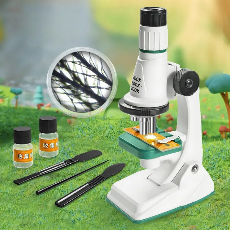 Children LED Microscope Kit 200x-1200x STEM Toy by HitMyNeed