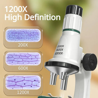 Children LED Microscope Kit 200x-1200x STEM Toy by HitMyNeed