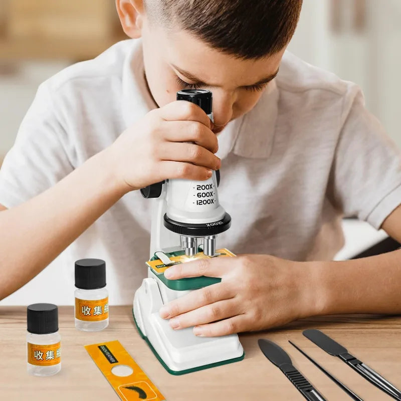 Children LED Microscope Kit 200x-1200x STEM Toy by HitMyNeed