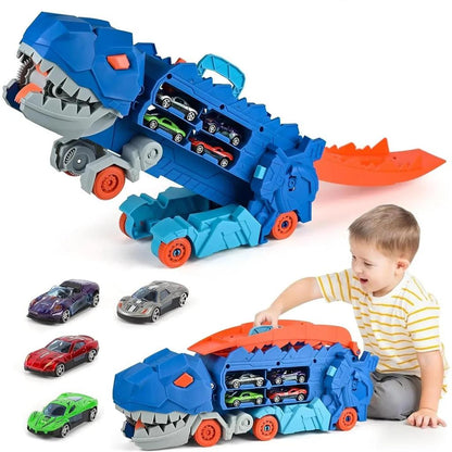 Children's Dinosaur Track Puzzle Car Set with T‑Rex by HitMyNeed