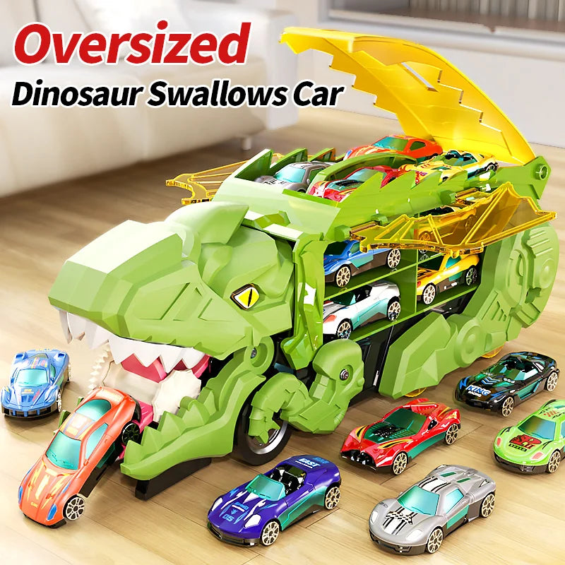 Children's Dinosaur Track Puzzle Car Set with T‑Rex by HitMyNeed