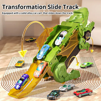 Children's Dinosaur Track Puzzle Car Set with T‑Rex by HitMyNeed