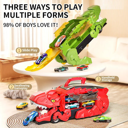 Children's Dinosaur Track Puzzle Car Set with T‑Rex by HitMyNeed