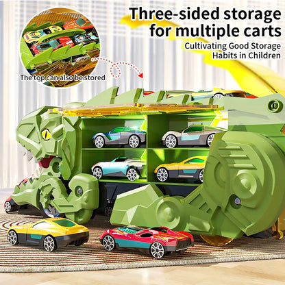 Children's Dinosaur Track Puzzle Car Set with T‑Rex by HitMyNeed
