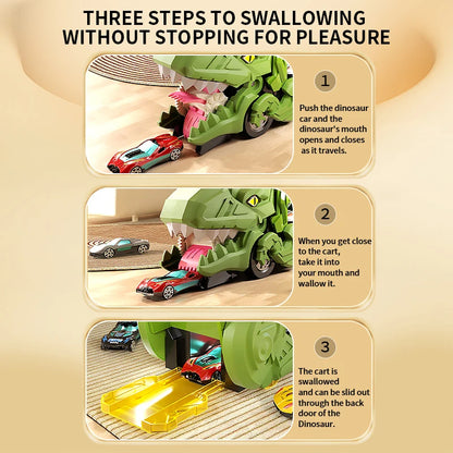 Children's Dinosaur Track Puzzle Car Set with T‑Rex by HitMyNeed