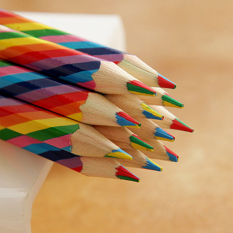 Children's Rainbow Color Pencils Set (4 Pack) by HitMyNeed