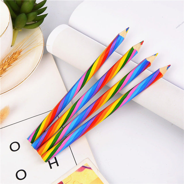 Children's Rainbow Color Pencils Set (4 Pack) by HitMyNeed