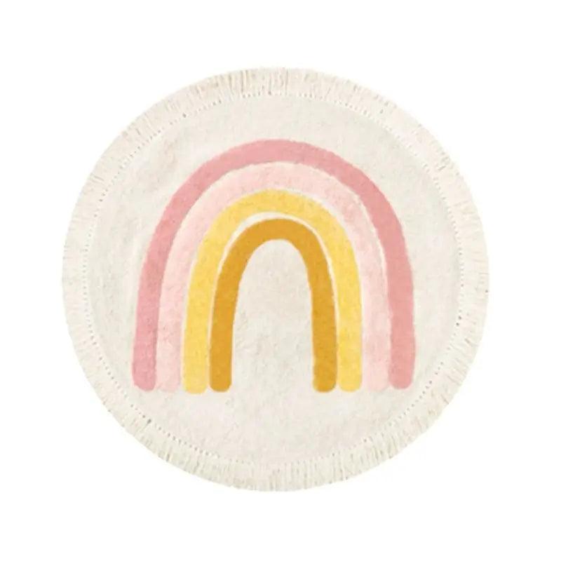 Children's Rainbow Tassel Rug - Non-Slip Play Mat 1pc-pink-rainbow 60x60cm by HitMyNeed