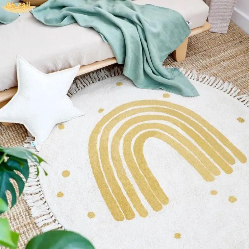 Children's Rainbow Tassel Rug - Non-Slip Play Mat by HitMyNeed