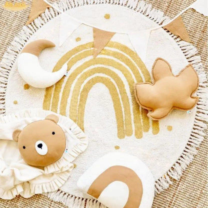Children's Rainbow Tassel Rug - Non-Slip Play Mat by HitMyNeed