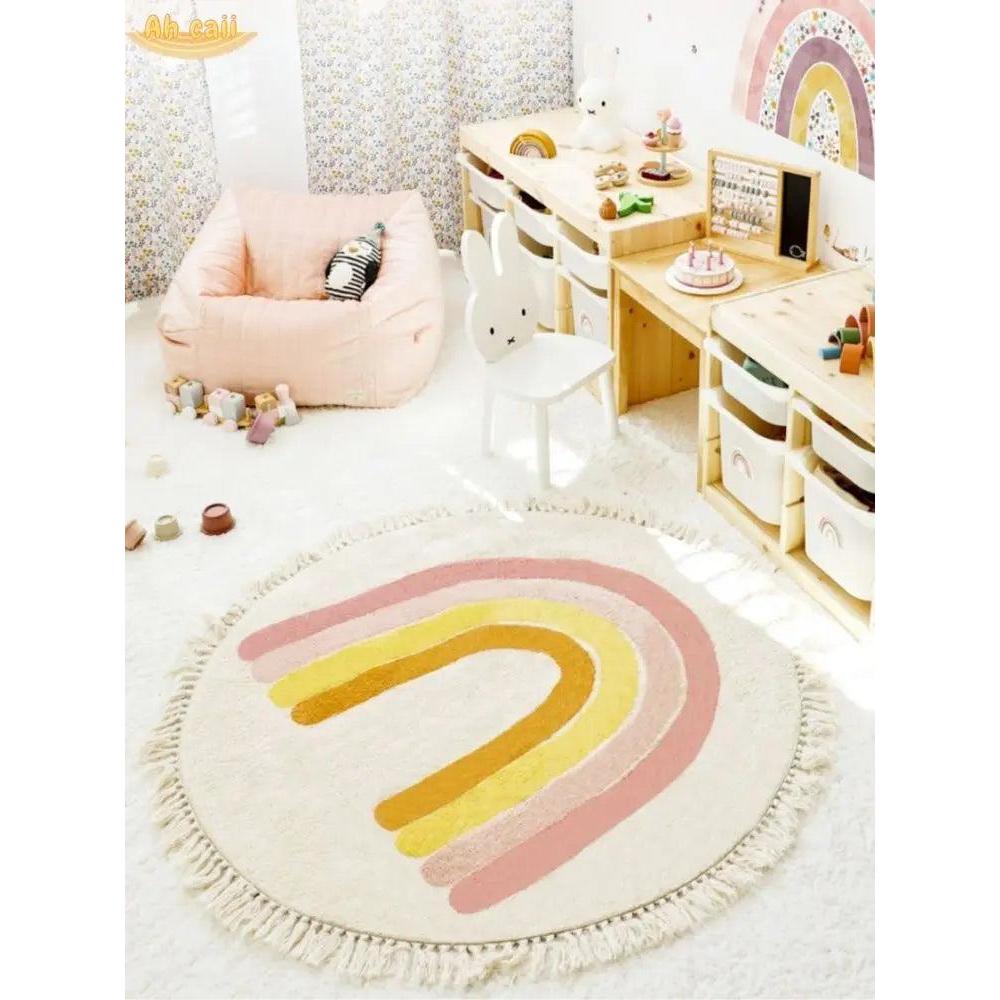 Children's Rainbow Tassel Rug - Non-Slip Play Mat by HitMyNeed