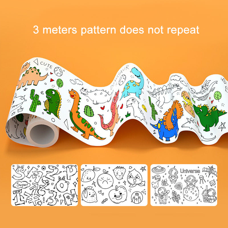 Children's Self-Adhesive Coloring Roll, 3m by HitMyNeed
