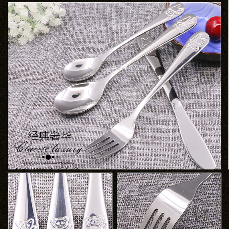 Children's Stainless Steel Panda Cutlery Set by HitMyNeed
