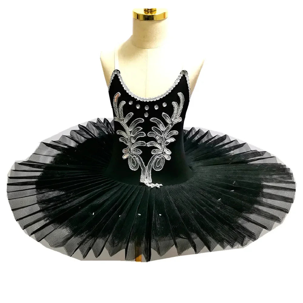 Children's Swan Lake Ballet Tutu Stage Dress black 170cm-height by HitMyNeed