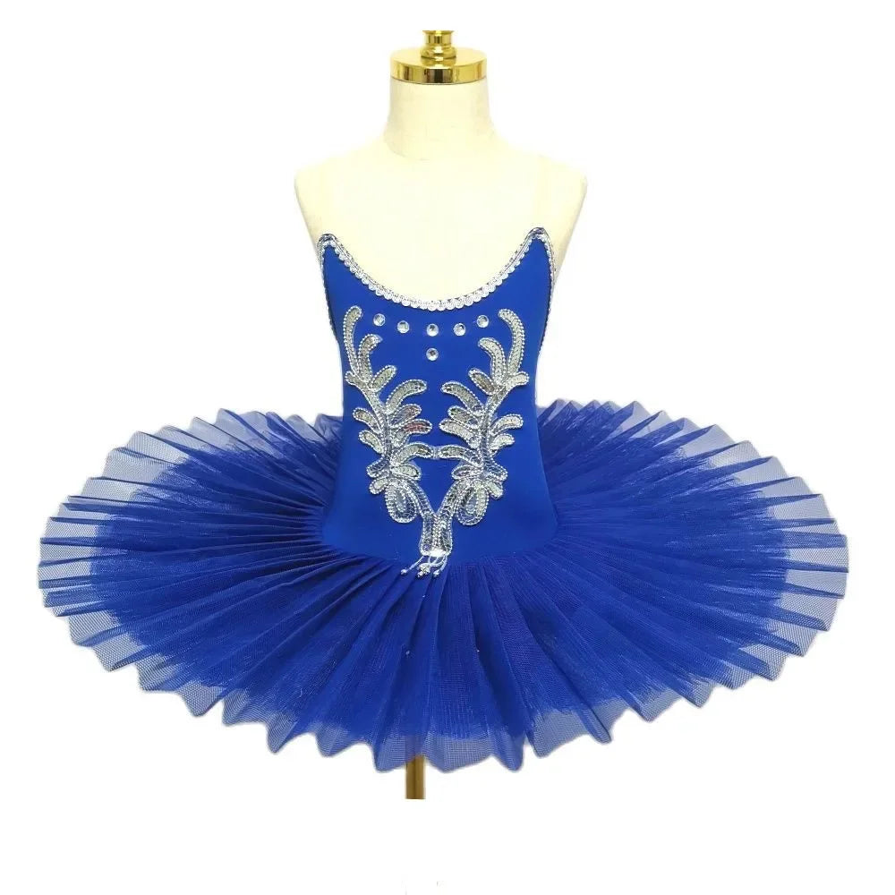 Children's Swan Lake Ballet Tutu Stage Dress blue 170cm-height by HitMyNeed