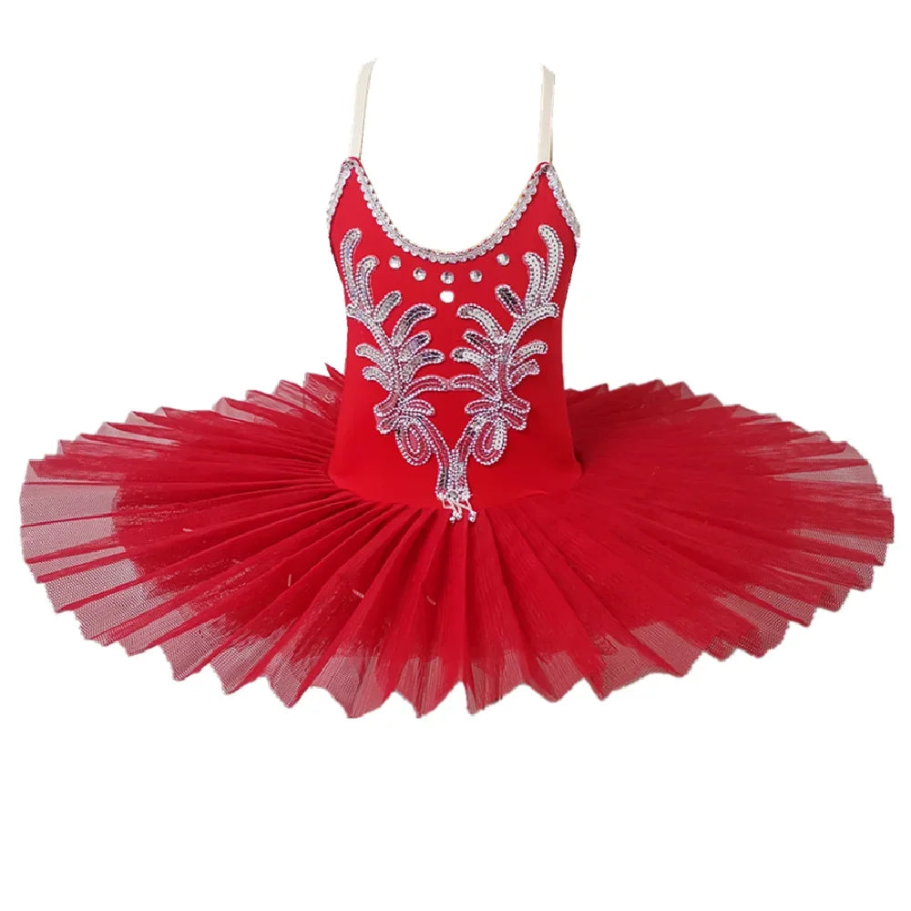 Children's Swan Lake Ballet Tutu Stage Dress red 170cm-height by HitMyNeed